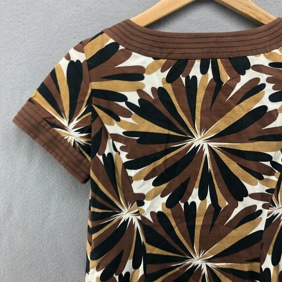 Boden Floral Burst Retro Weekend Shift Dress US 4 UK 8 Cotton Abstract Artsy Lux - Picture 5 of 11